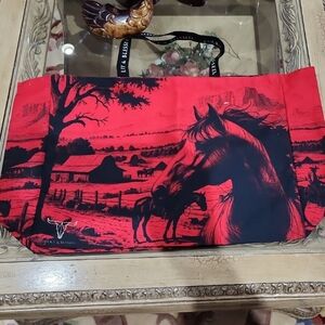 Lucky & Blessed Red and Black Tote Bag